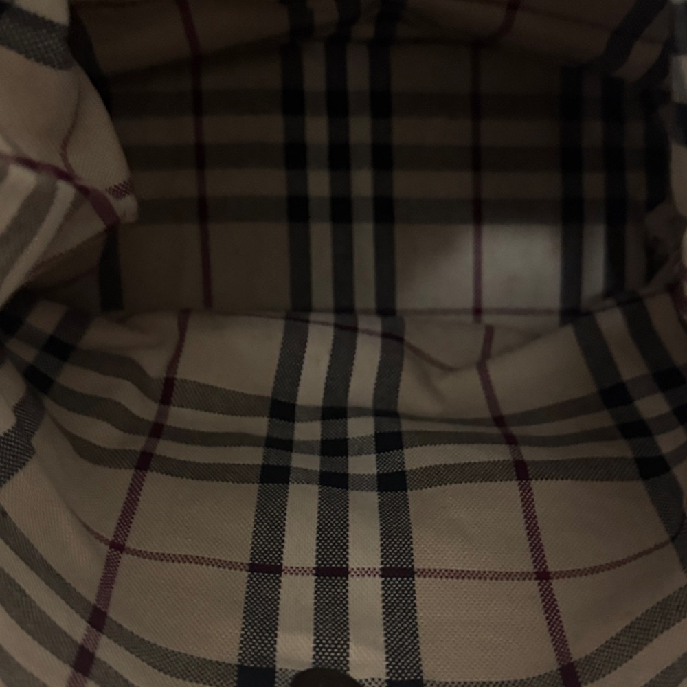 Burberry Beige Plaid Tote with Front Tie - Picture 8 of 9